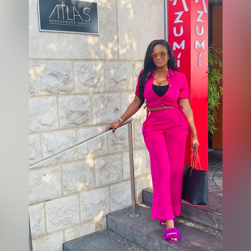 Fuschia 2 Piece Silk Set